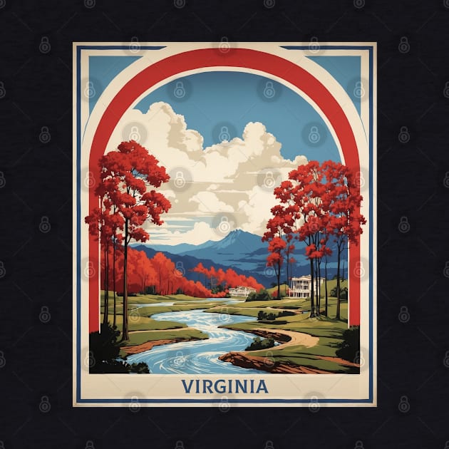 Virginia United States of America Tourism Vintage Poster by TravelersGems